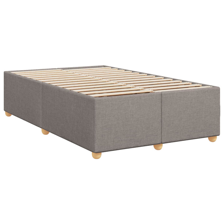 Boxmadras med topmadras Gråbrun 120 x 200 cm Stof