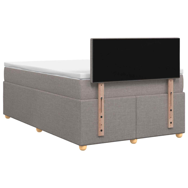 Boxmadras med topmadras Gråbrun 120 x 200 cm Stof