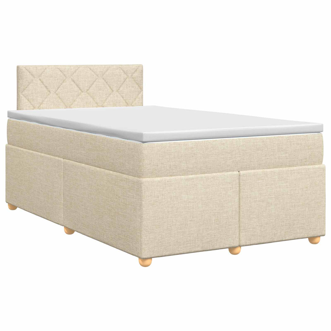 Boxmadras med topmadras Cremefarvet 120 x 200 cm Stof