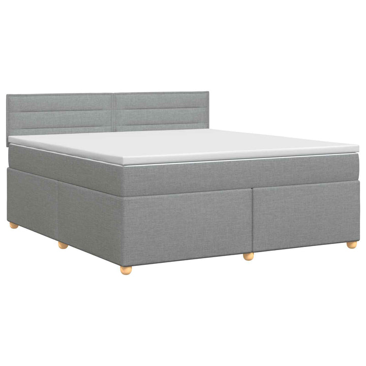 Boxmadras med topmadras Lysegrå 140 x 190 cm Stof