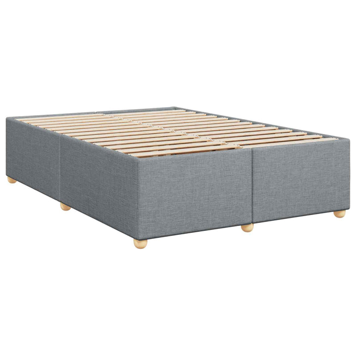 Boxmadras med topmadras Lysegrå 140 x 190 cm Stof