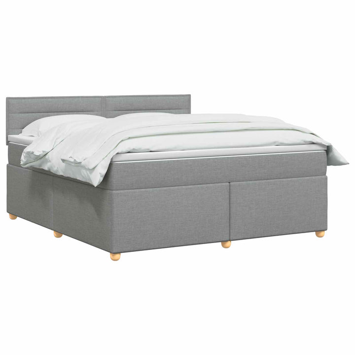 Boxmadras med topmadras Lysegrå 140 x 190 cm Stof
