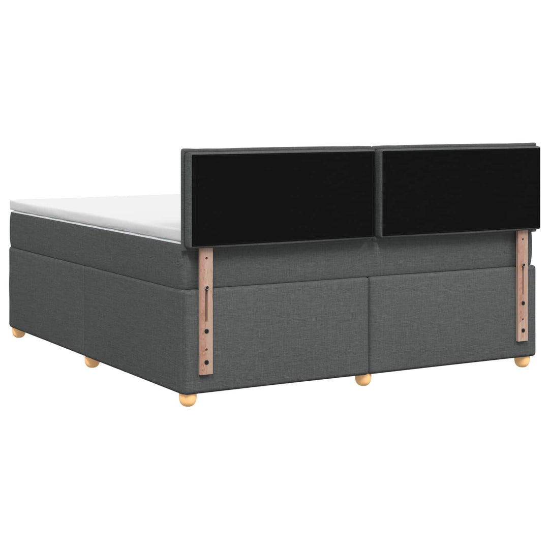 Boxmadras med topmadras Mørkegrå 140 x 190 cm Stof