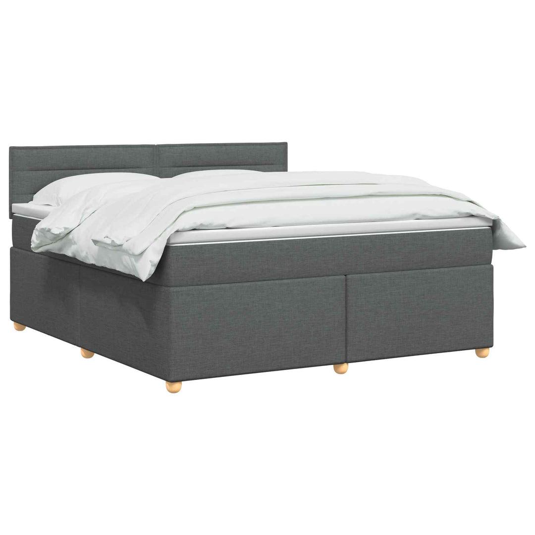 Boxmadras med topmadras Mørkegrå 140 x 190 cm Stof
