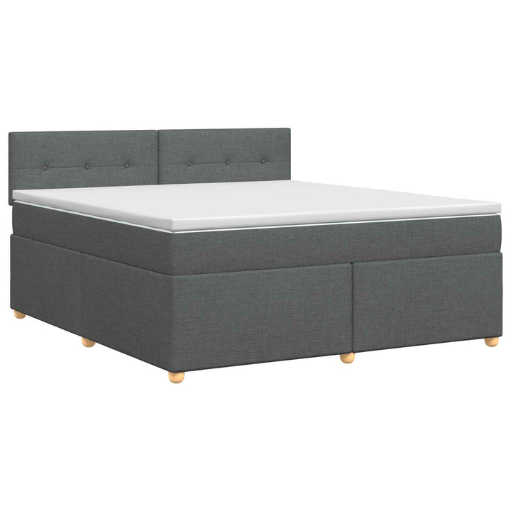 Boxmadras med topmadras Mørkegrå 140 x 190 cm Stof