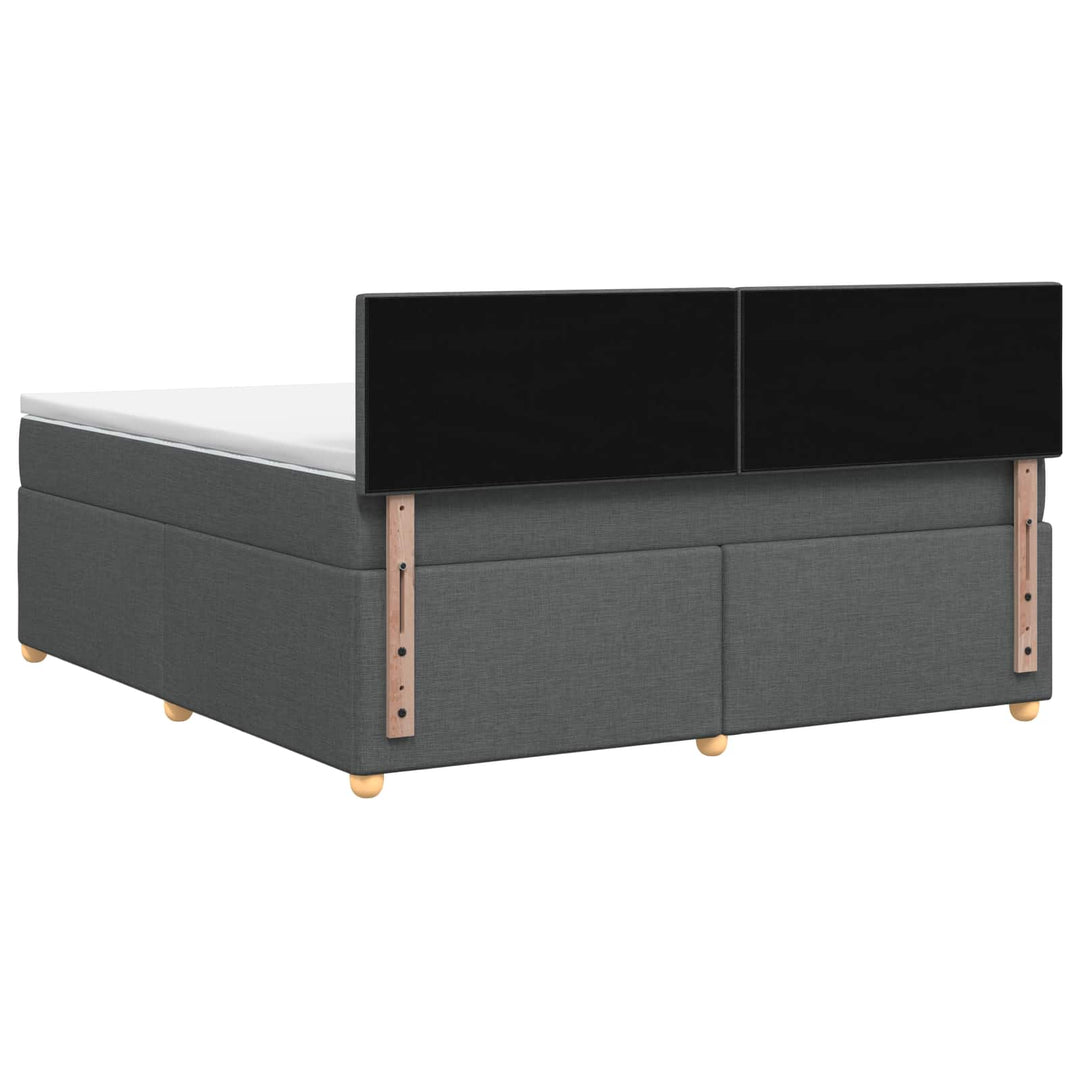 Boxmadras med topmadras Mørkegrå 140 x 190 cm Stof