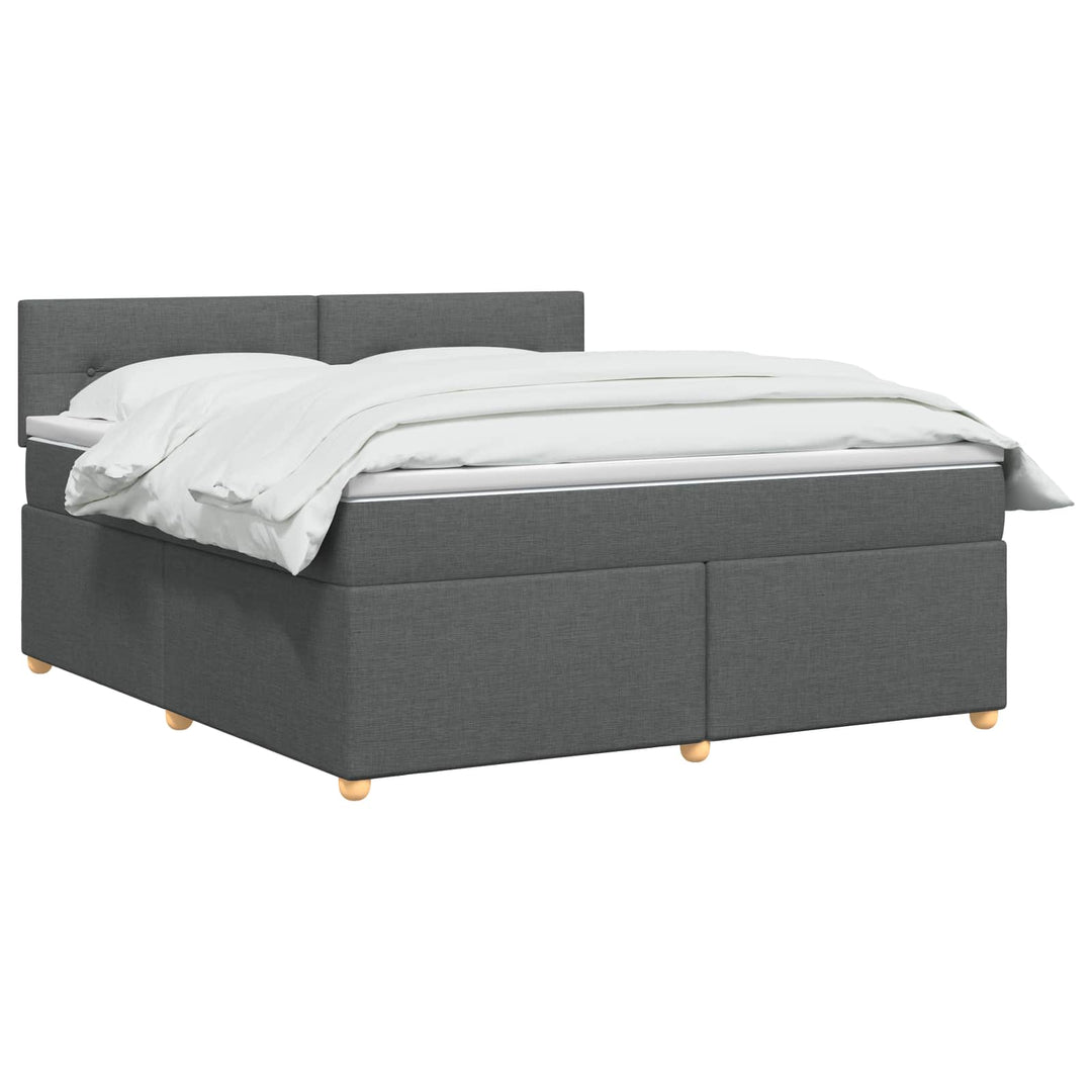 Boxmadras med topmadras Mørkegrå 140 x 190 cm Stof