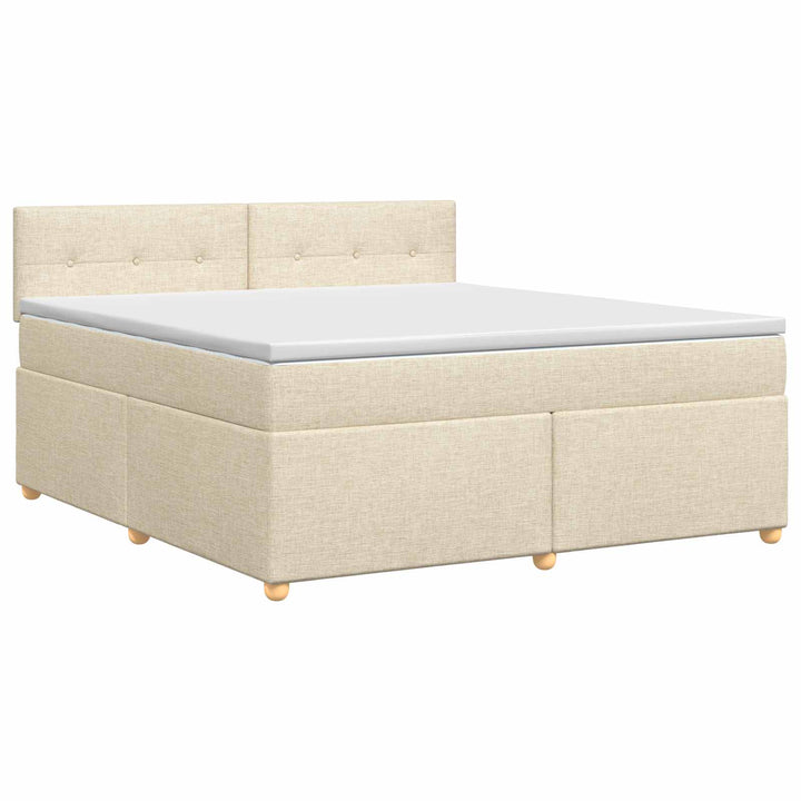 Boxmadras med topmadras Cremefarvet 140 x 190 cm Stof