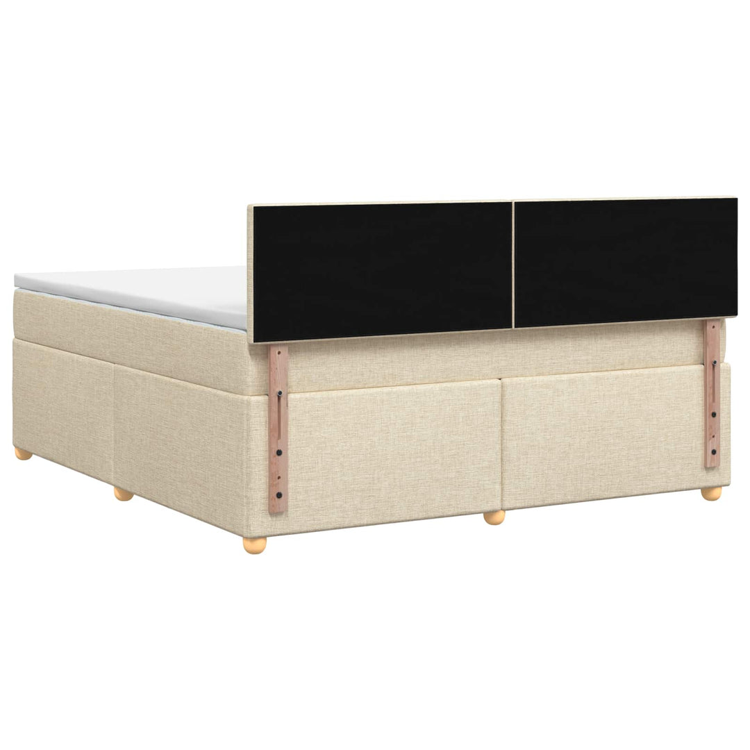 Boxmadras med topmadras Cremefarvet 140 x 190 cm Stof