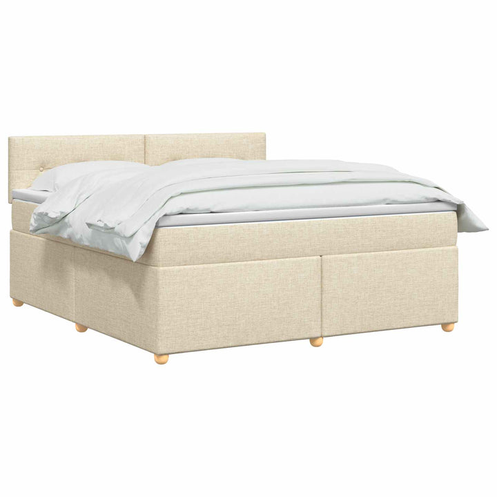 Boxmadras med topmadras Cremefarvet 140 x 190 cm Stof