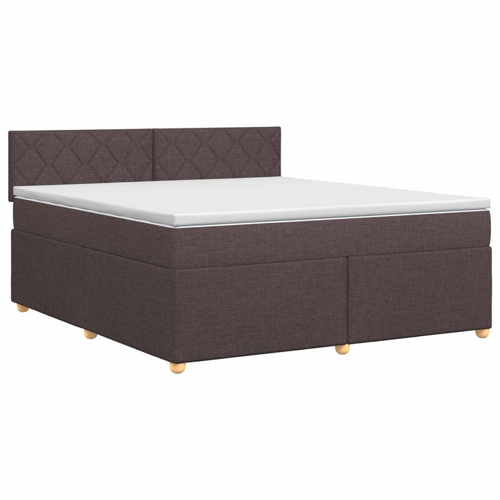Boxmadras med topmadras Mørk Brun 140 x 190 cm Stof