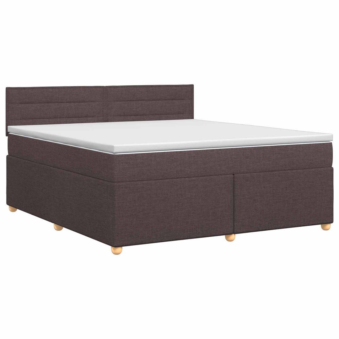 Boxmadras med topmadras Mørk Brun 140 x 200 cm Stof