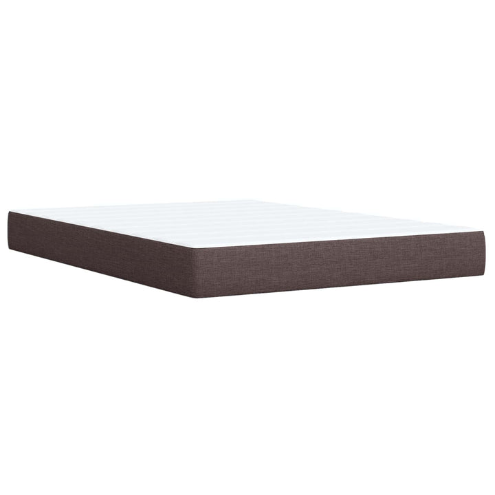 Boxmadras med topmadras Mørk Brun 140 x 200 cm Stof