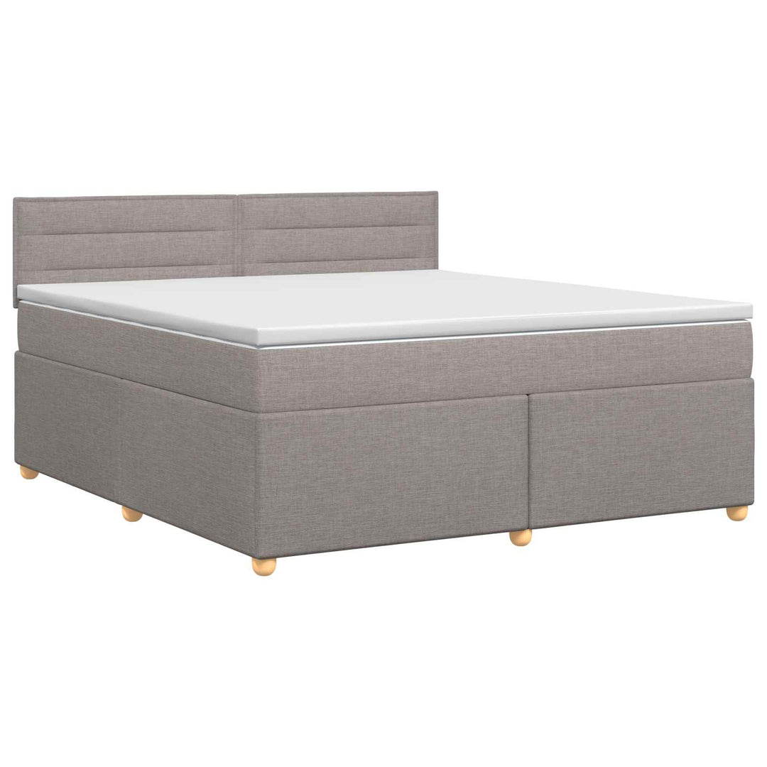 Boxmadras med topmadras Gråbrun 140 x 200 cm Stof