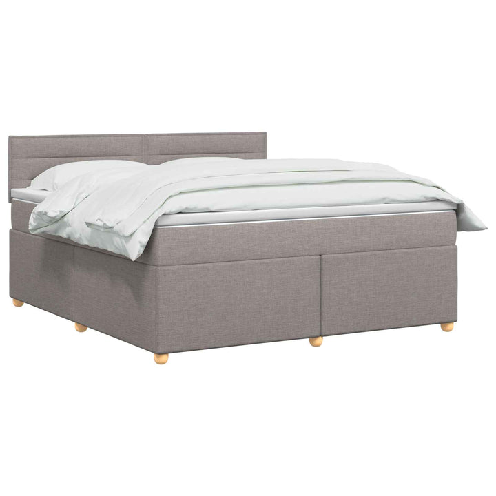Boxmadras med topmadras Gråbrun 140 x 200 cm Stof