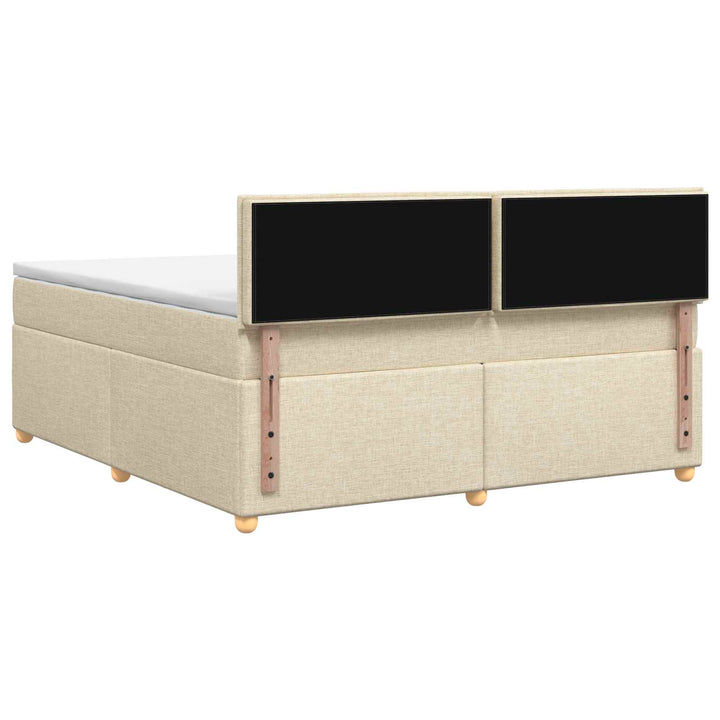 Boxmadras med topmadras Cremefarvet 140 x 200 cm Stof