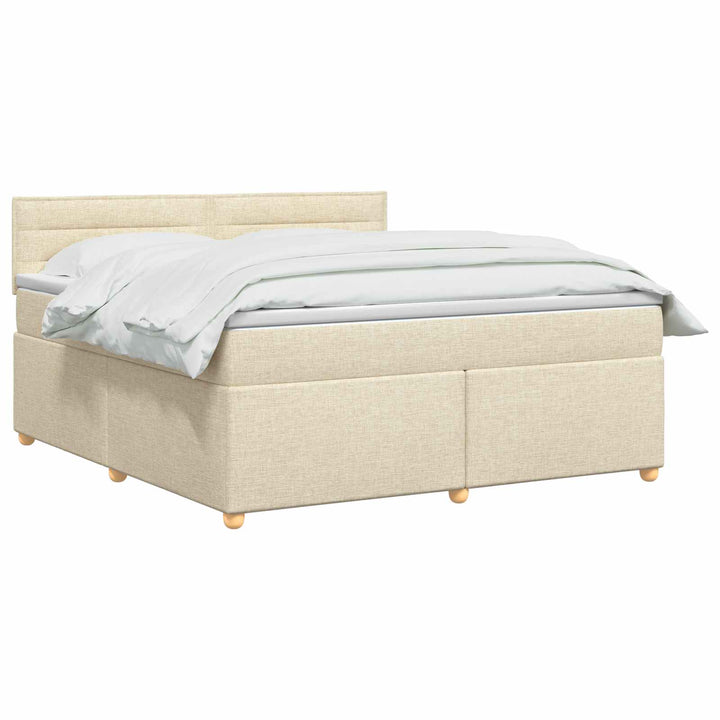 Boxmadras med topmadras Cremefarvet 140 x 200 cm Stof