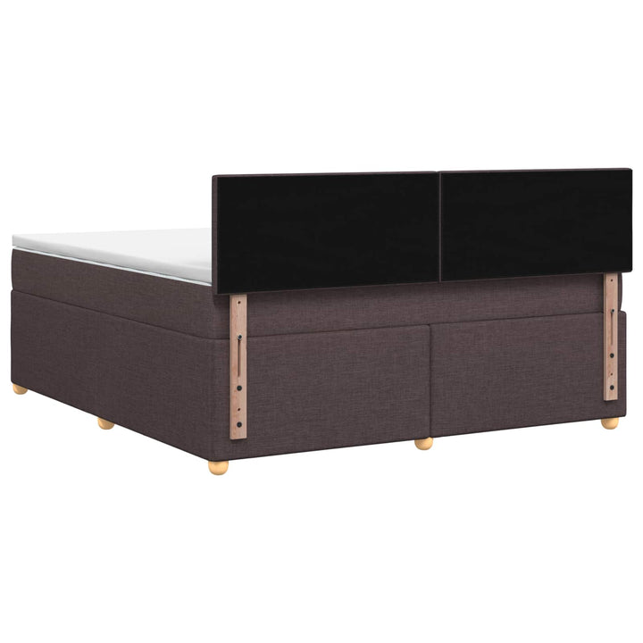 Boxmadras med topmadras Mørk Brun 140 x 200 cm Stof
