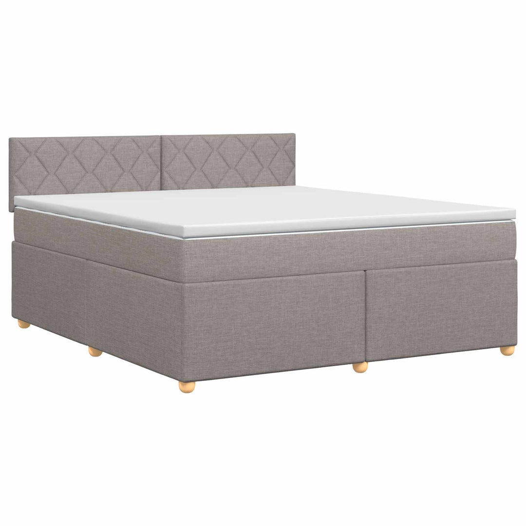 Boxmadras med topmadras Gråbrun 140 x 200 cm Stof