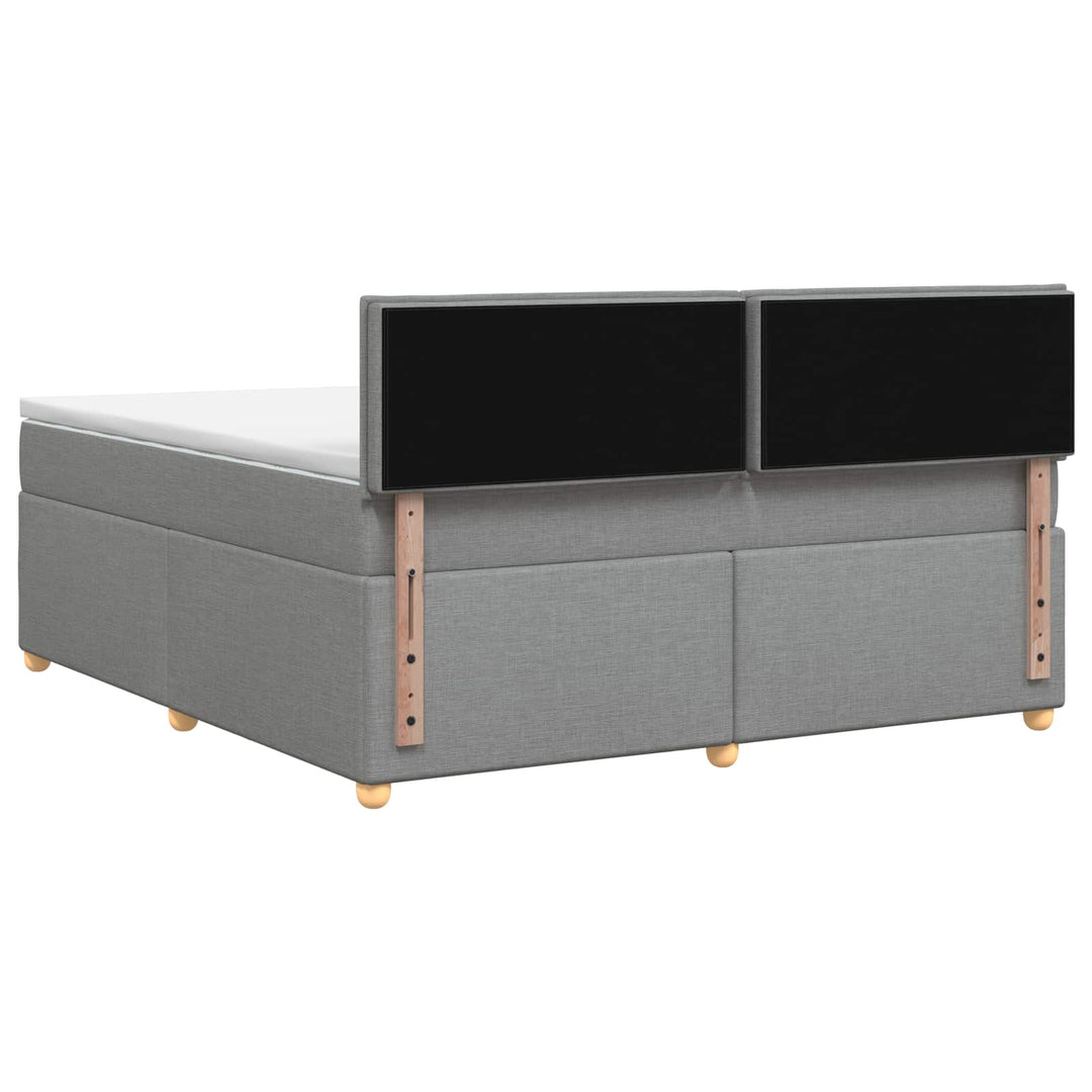 Boxmadras med topmadras Lysegrå 160 x 200 cm Stof
