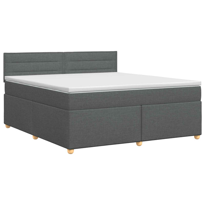 Boxmadras med topmadras Mørkegrå 160 x 200 cm Stof