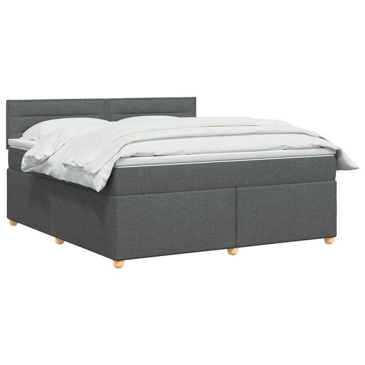 Boxmadras med topmadras Mørkegrå 160 x 200 cm Stof
