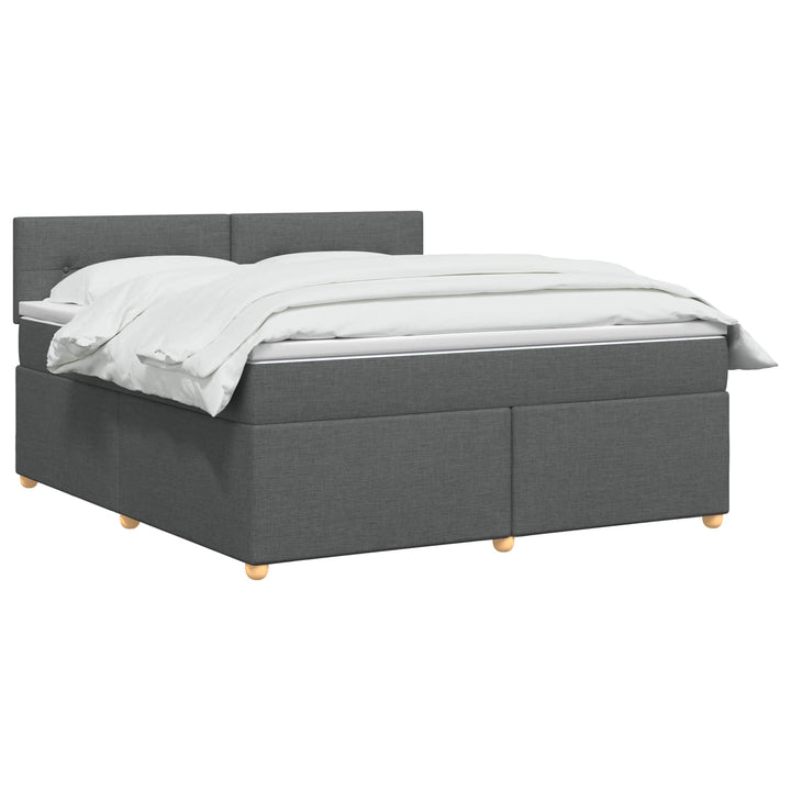 Boxmadras med topmadras Mørkegrå 160 x 200 cm Stof
