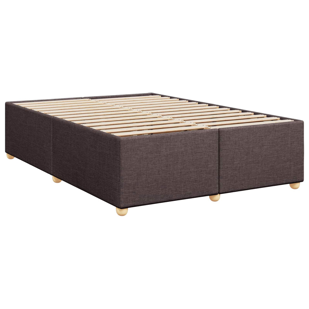 Boxmadras med topmadras Mørk Brun 160 x 200 cm Stof