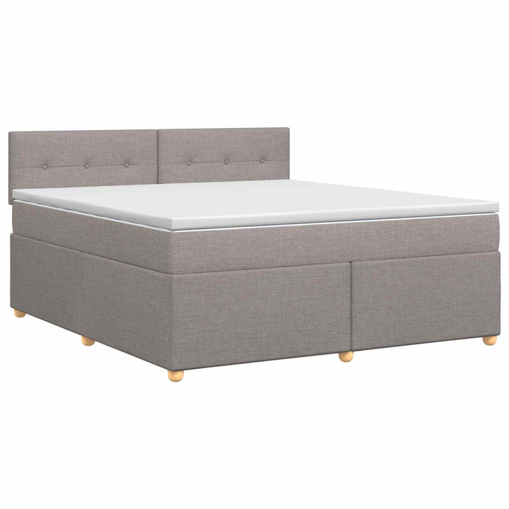 Boxmadras med topmadras Gråbrun 160 x 200 cm Stof