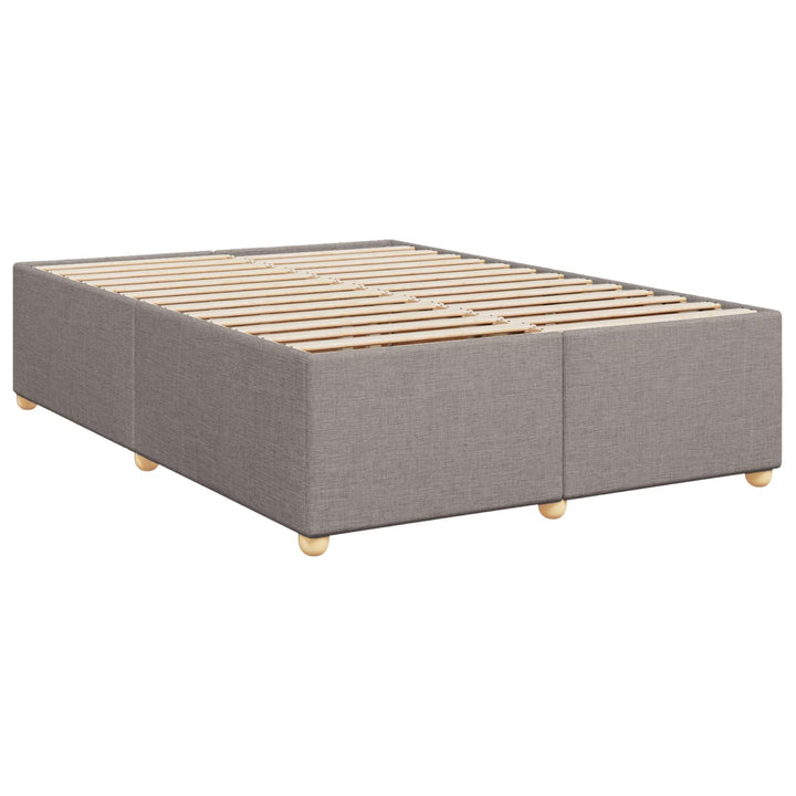 Boxmadras med topmadras Gråbrun 160 x 200 cm Stof