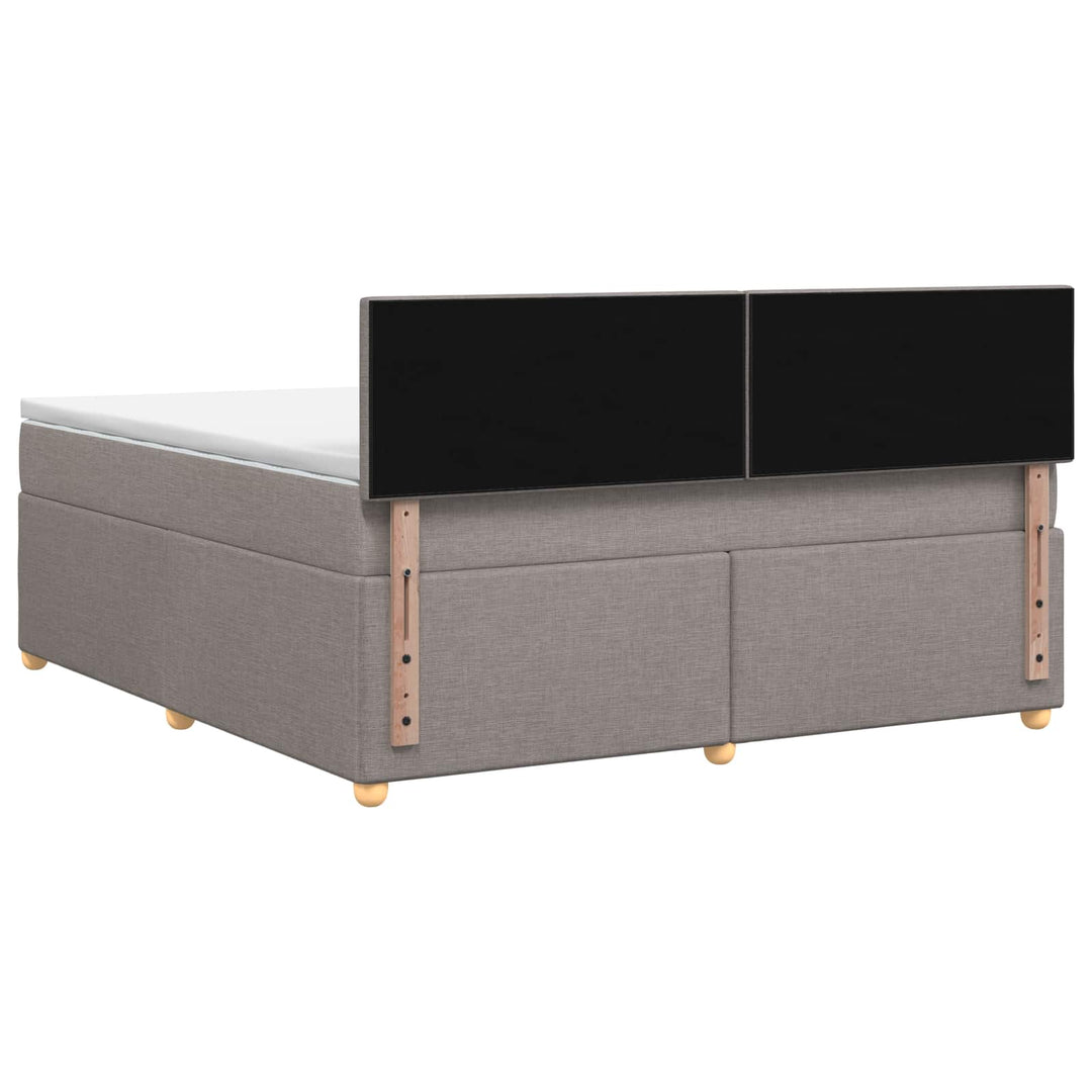 Boxmadras med topmadras Gråbrun 160 x 200 cm Stof