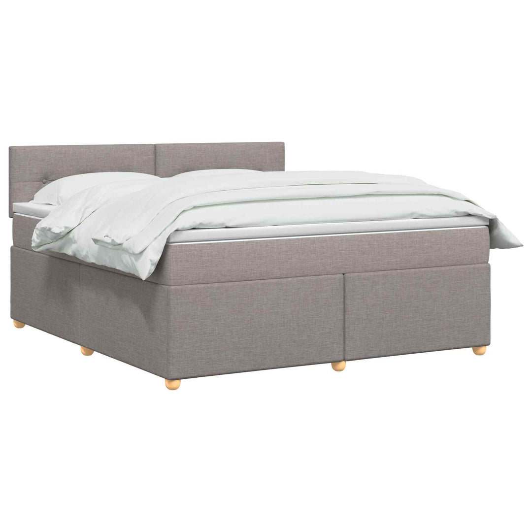 Boxmadras med topmadras Gråbrun 160 x 200 cm Stof