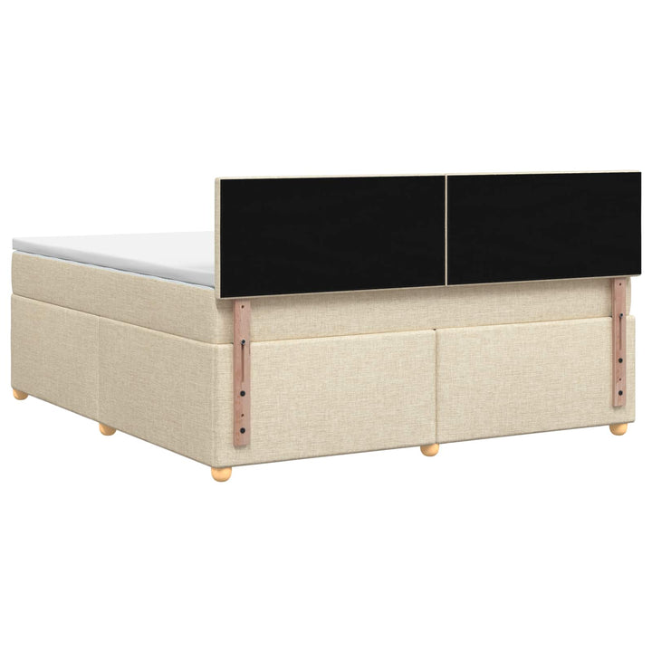 Boxmadras med topmadras Cremefarvet 160 x 200 cm Stof