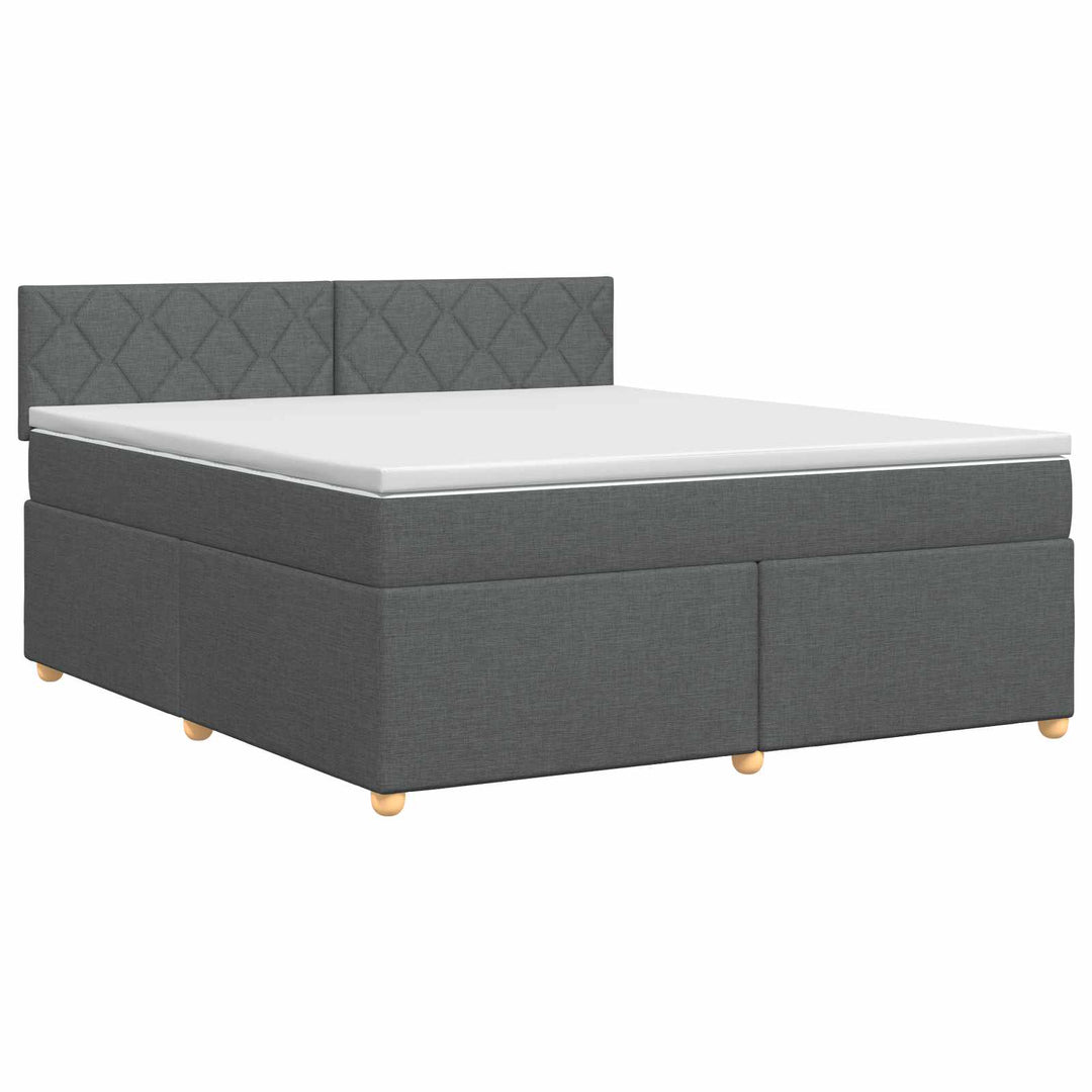 Boxmadras med topmadras Mørkegrå 160 x 200 cm Stof