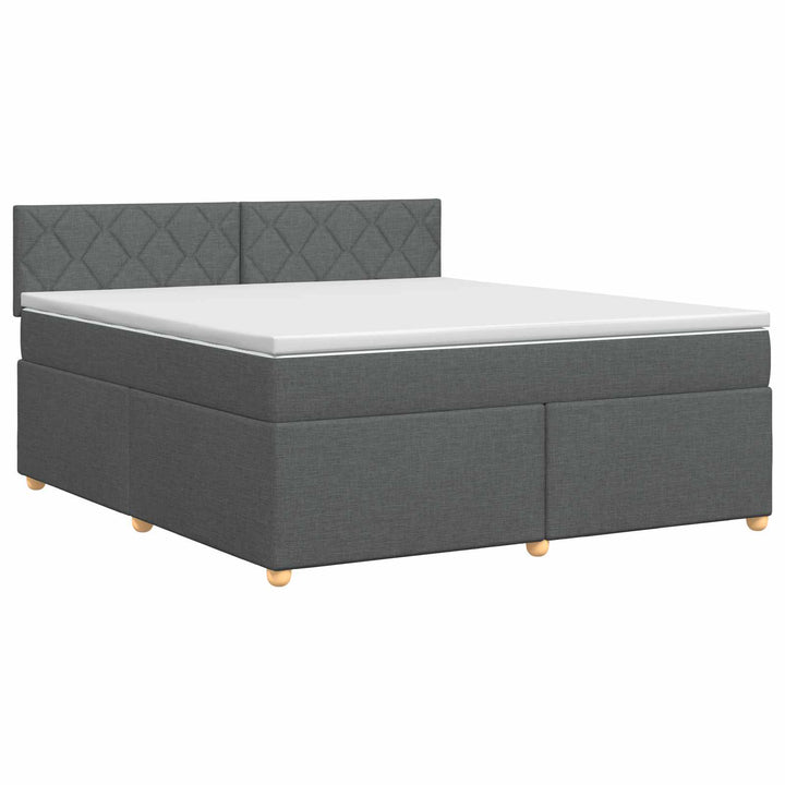 Boxmadras med topmadras Mørkegrå 160 x 200 cm Stof