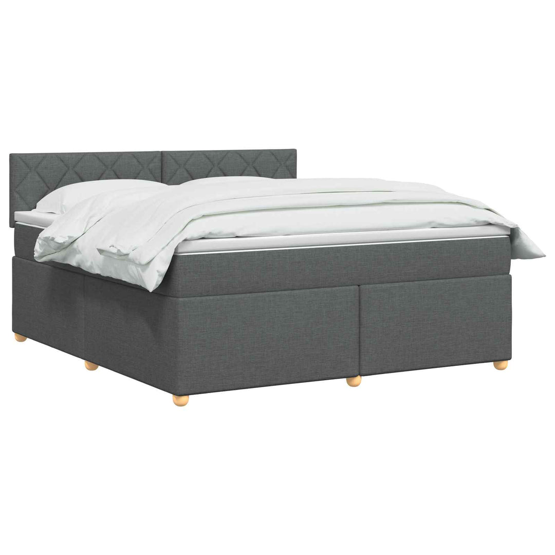 Boxmadras med topmadras Mørkegrå 160 x 200 cm Stof