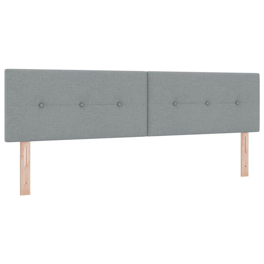 Boxmadras med topmadras Lysegrå 180 x 200 cm Stof
