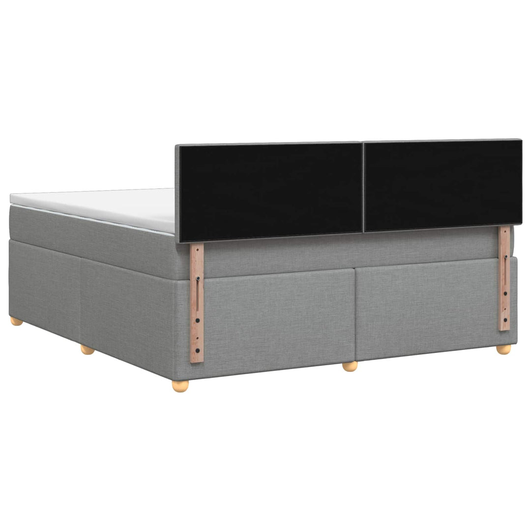 Boxmadras med topmadras Lysegrå 180 x 200 cm Stof