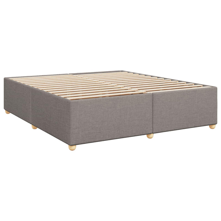 Boxmadras med topmadras Gråbrun 180 x 200 cm Stof