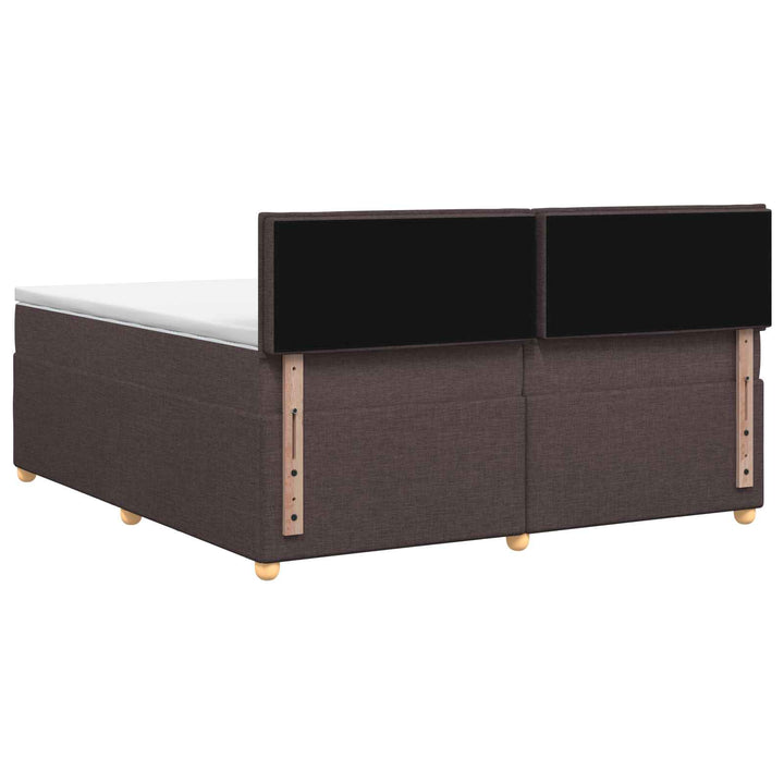 Boxmadras med topmadras Mørk Brun 200 x 200 cm Stof