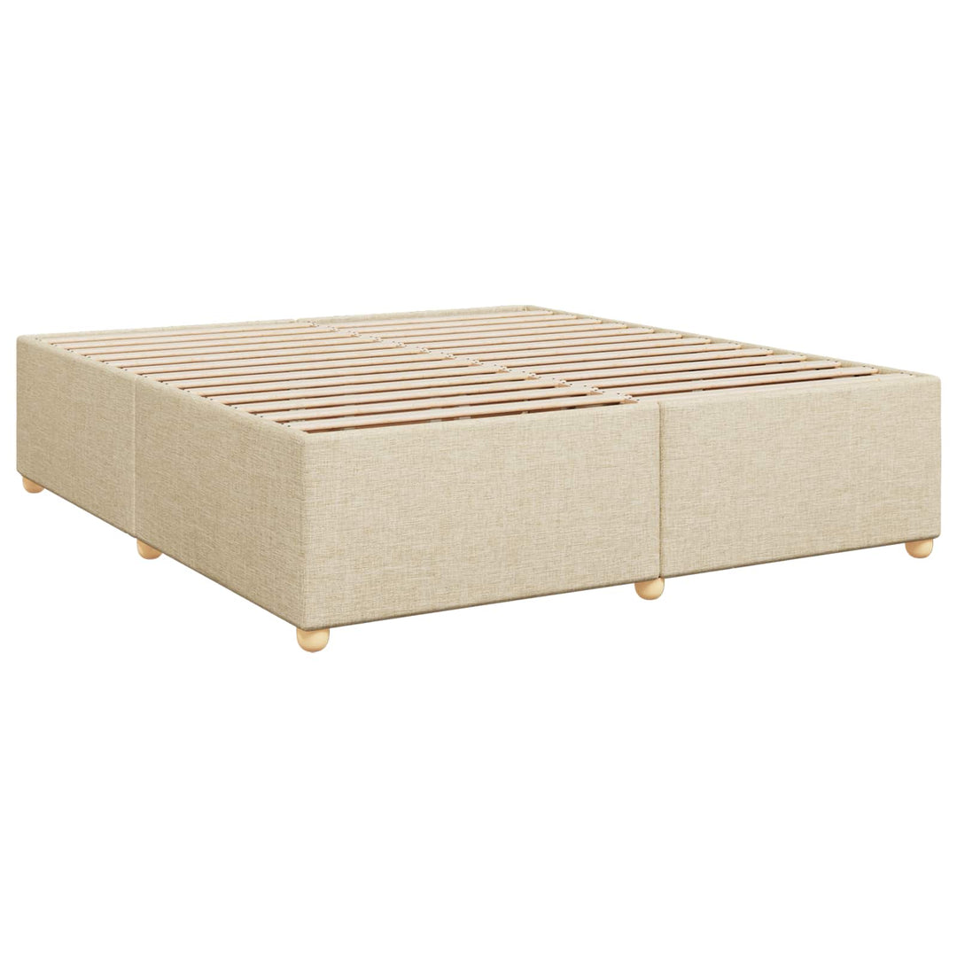 Boxmadras med topmadras Cremefarvet 200 x 200 cm Stof