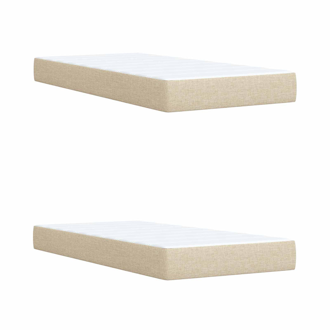 Boxmadras med topmadras Cremefarvet 200 x 200 cm Stof