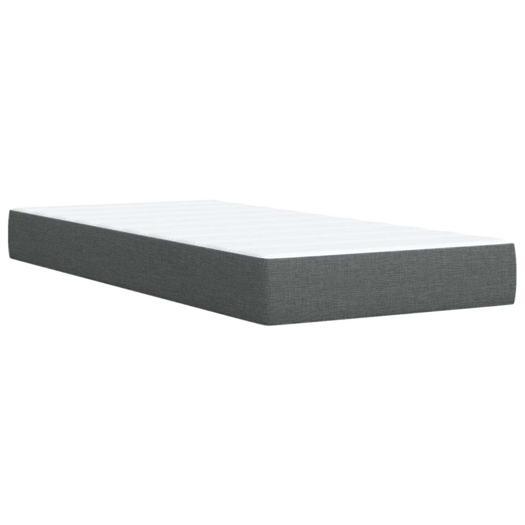 Boxmadras med topmadras Mørkegrå 90 x 190 cm Stof