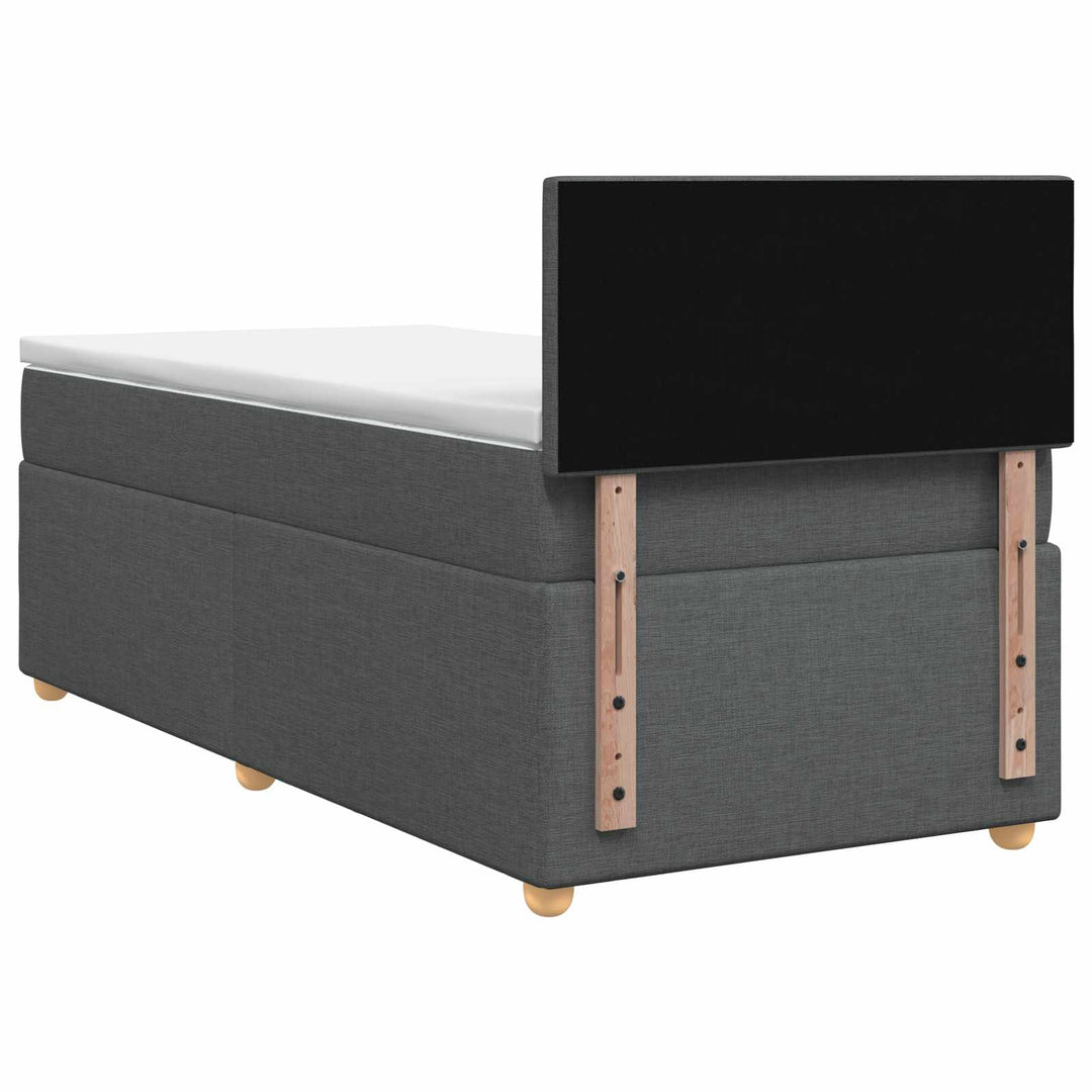 Boxmadras med topmadras Mørkegrå 90 x 190 cm Stof