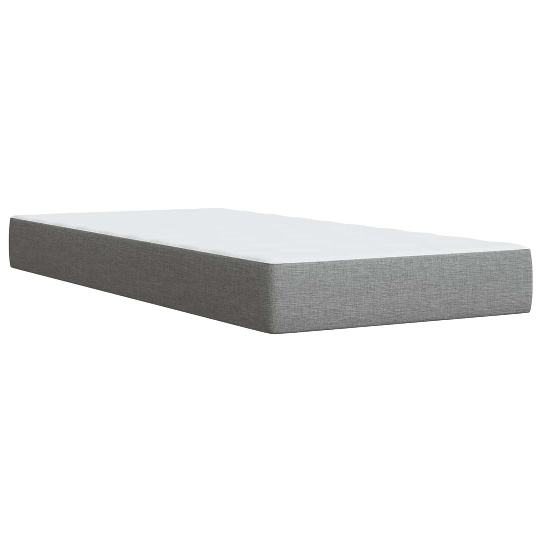 Boxmadras med topmadras med hovedgærde Lysegrå 80 x 200 cm Stof