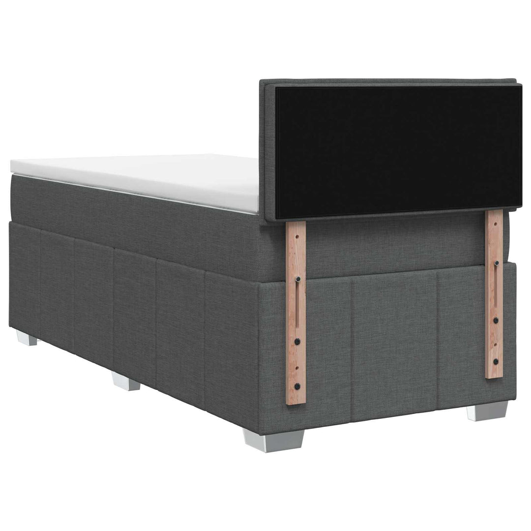 Boxmadras med topmadras Mørkegrå 80 x 200 cm Stof