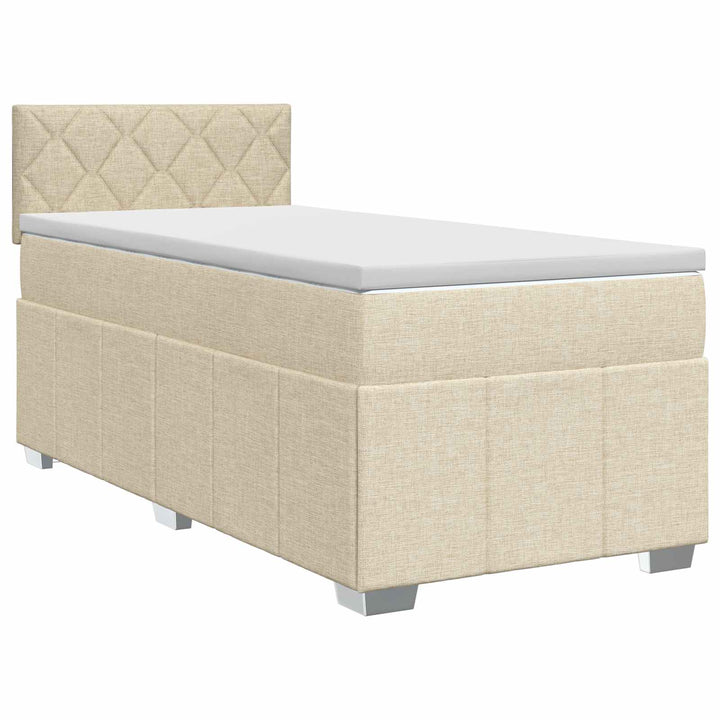 Boxmadras med topmadras Cremefarvet 80 x 200 cm Stof