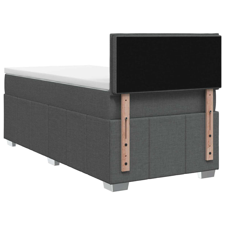 Boxmadras med topmadras Mørkegrå 90 x 200 cm Stof
