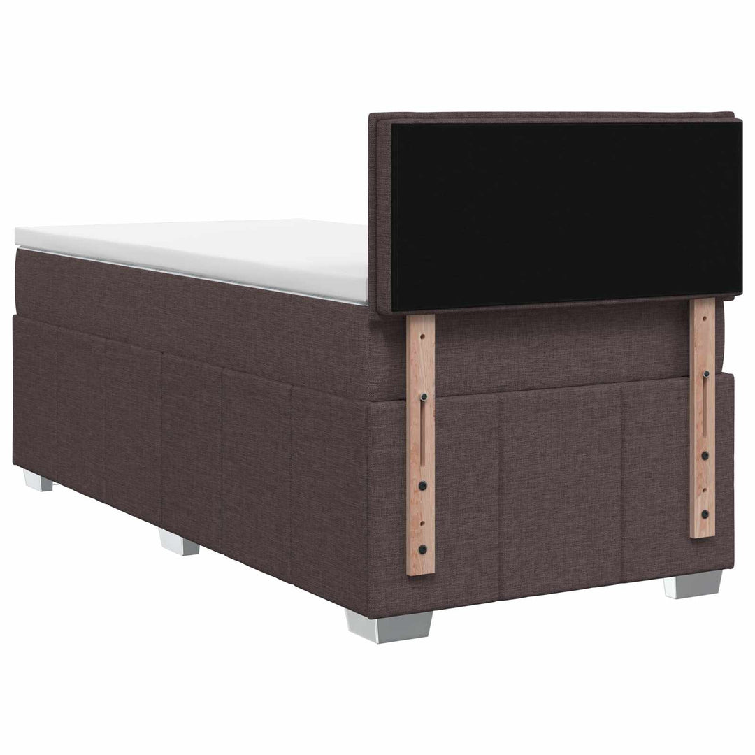 Boxmadras med topmadras Mørk Brun 90 x 200 cm Stof