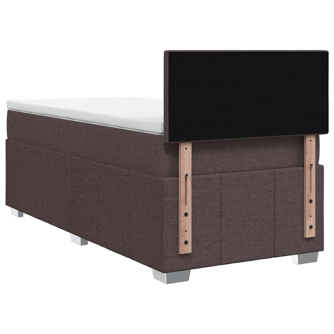 Boxmadras med topmadras Mørk Brun 90 x 200 cm Stof